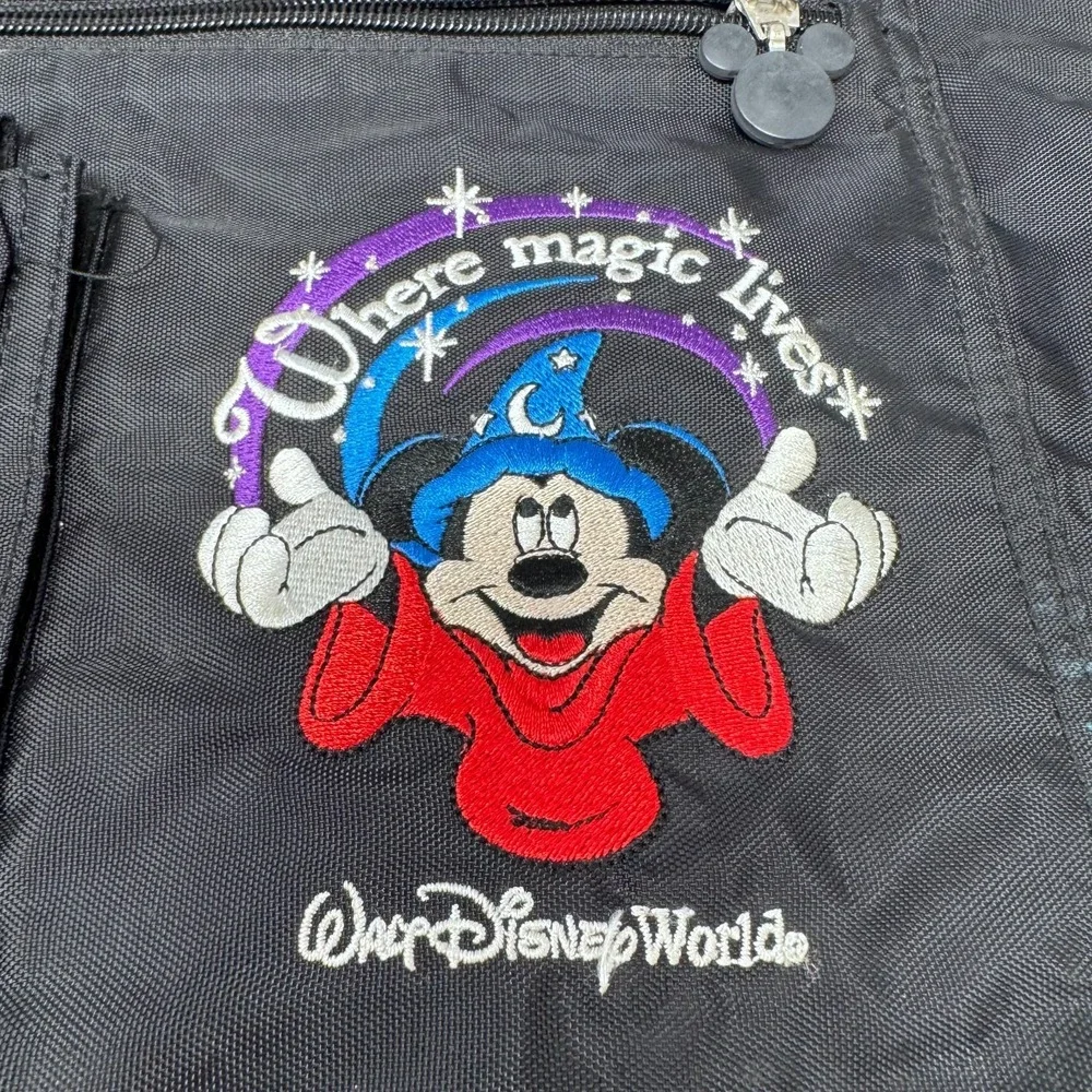 2000s Walt Disney World Where Magic Lives 15" Drawstring Backpack Y2K Mickey - Picture 3 of 10